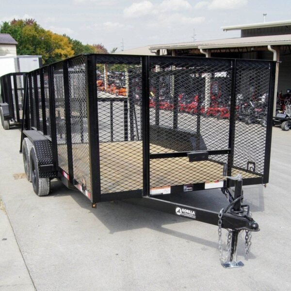 6.4×14 Dovetail Utility Trailer 4ft Mesh (2) 3500lb Axles
