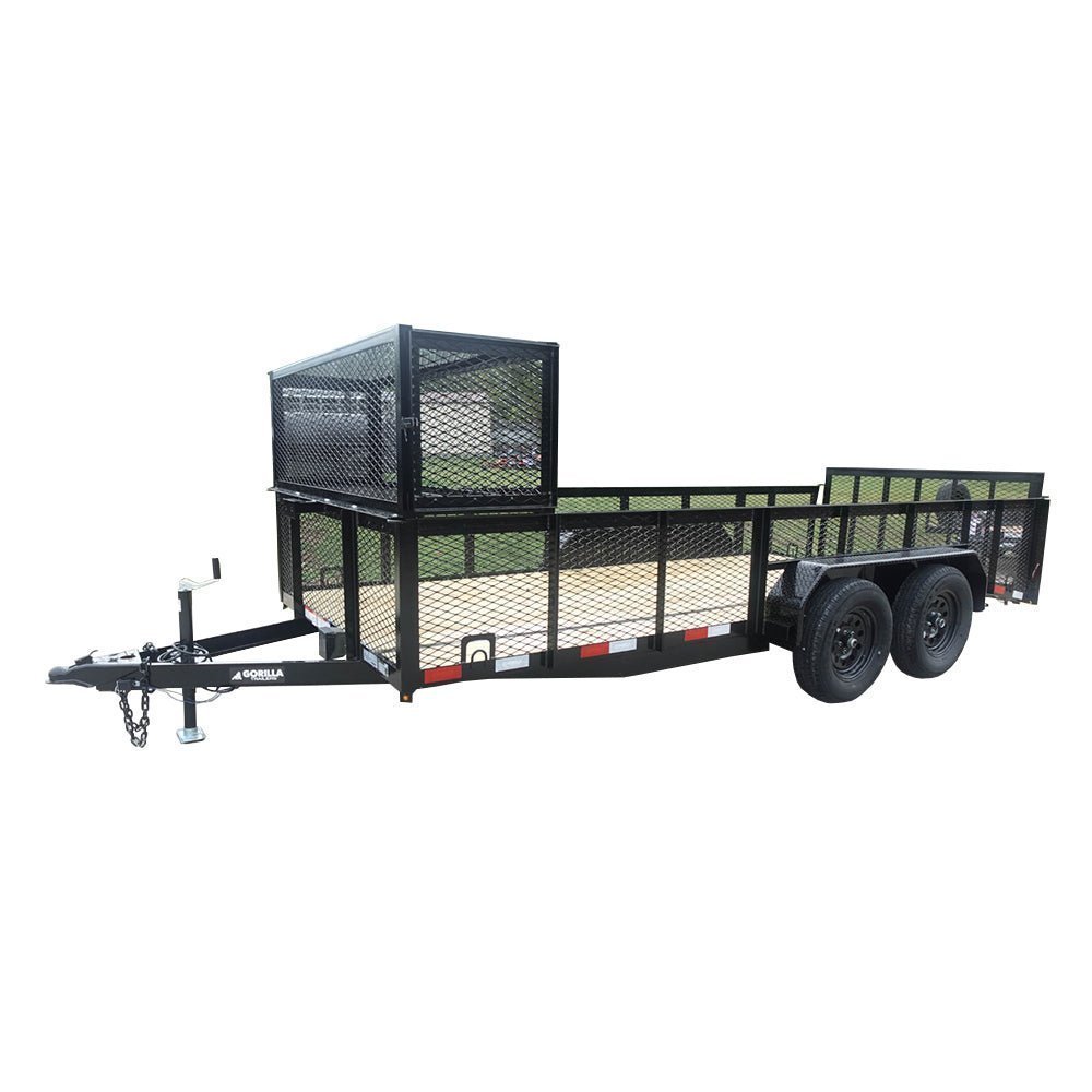 dsc01333-3_4c78a2d1-f292-4de0-a8bb-6b0fdb892b20.jpg 6.4×16 Dovetail Utility Trailer with Front Basket 2ft Mesh (2) 3500lb Axles - Image 1