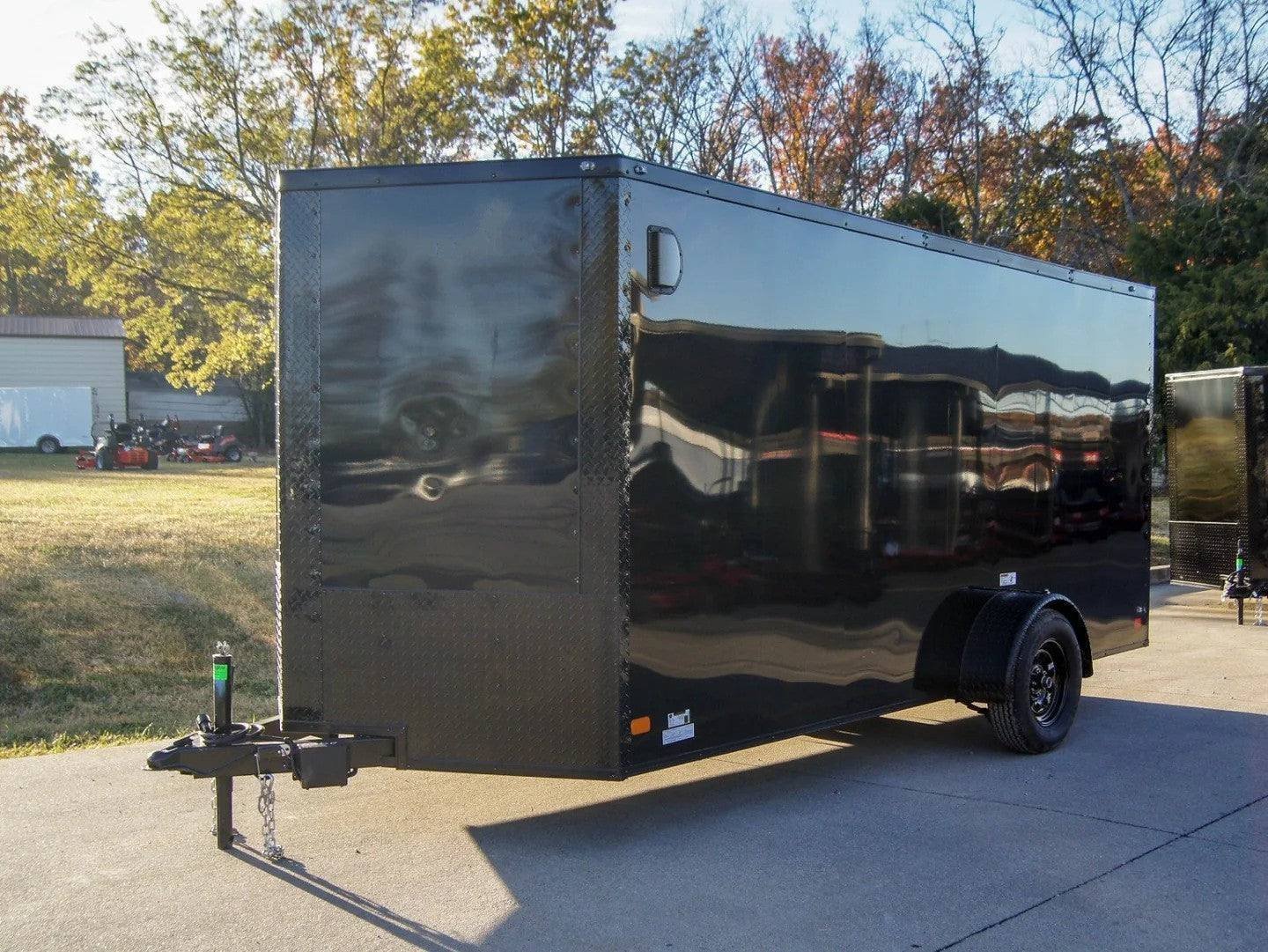 dsc01645_2_93da9e95-a334-49db-aadc-fa4de7a91514.jpg 7×14 Enclosed Trailer Black V-Nose Blackout Package 3,500lb Axle Storage - Image 1