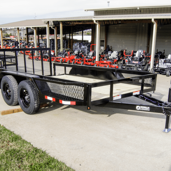 6.4×12 Dovetail Utility Trailer with Side Baskets (2) 3500lb Axles