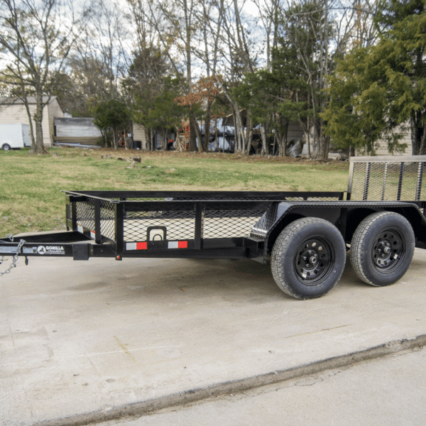 6.4×12 Dovetail Utility Trailer with 1ft Mesh Sides (2) 3,500lb Axles
