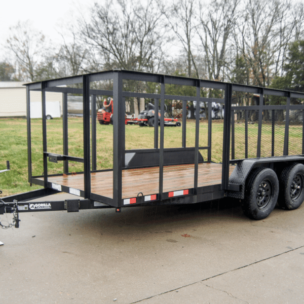 6.4×14 Dovetail Utility Trailer with 4ft Rails (2) 3500lb Axles