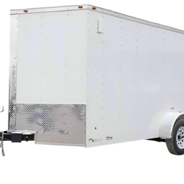 7×12 V-Nose Enclosed Trailer 3,500lb Axle With Ramp and Brakes