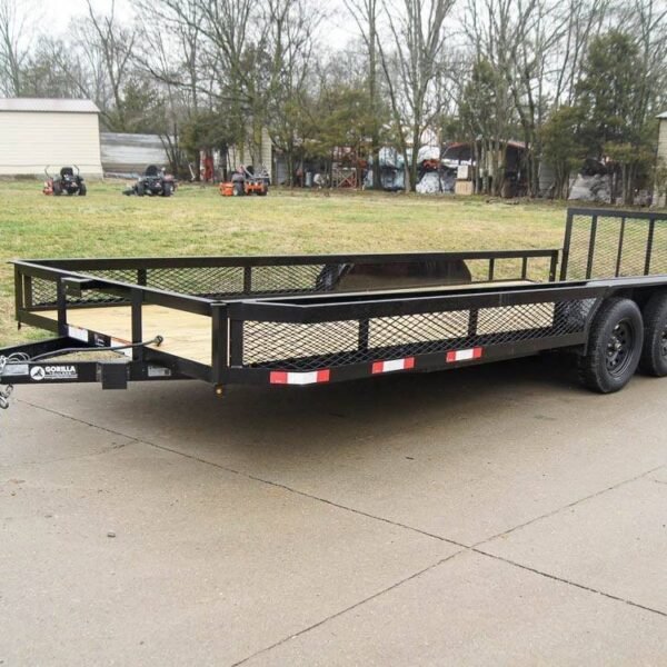 7×20 Dovetail Utility Trailer with Side Baskets (2) 3,500lb Axles