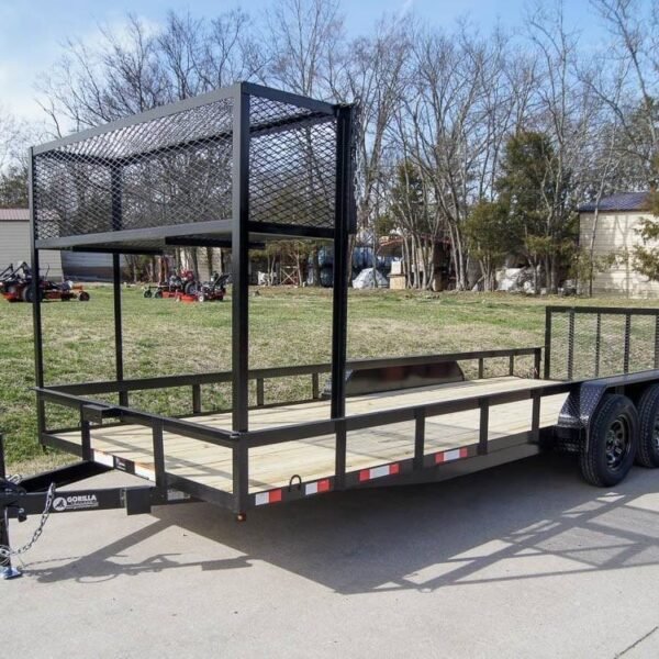 7×20 Dovetail Utility Trailer (2) 3,500lb Axles with Elevated Basket