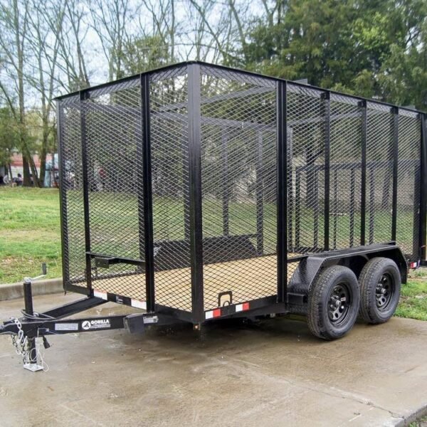 6.4×12 Straight Deck Utility Trailer with 6ft Mesh Sides (2) 3,500lbs
