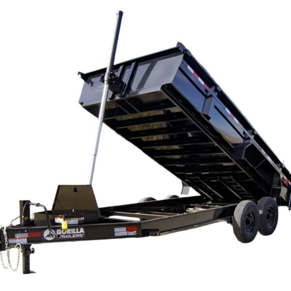 7x16 Gorilla Telescopic IBeam Dump Trailer with 2ft Sides (2) 7K Axles