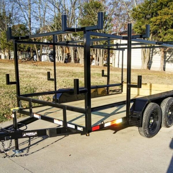 6.4×12 Straight Deck Utility Trailer 4.5ft Ladder Racks (2) 3,500lb Axles
