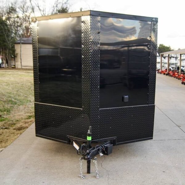 7×14 Black V-Nose Enclosed Trailer Blkout Pkg (2) 3,500lb Axles Elec Pkg