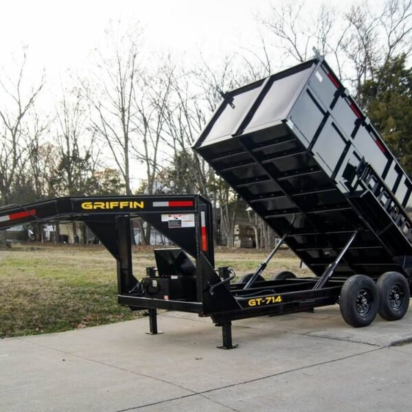 7x14 Gooseneck Hydraulic Dump Trailer with 4ft Side (2) 7K Axles