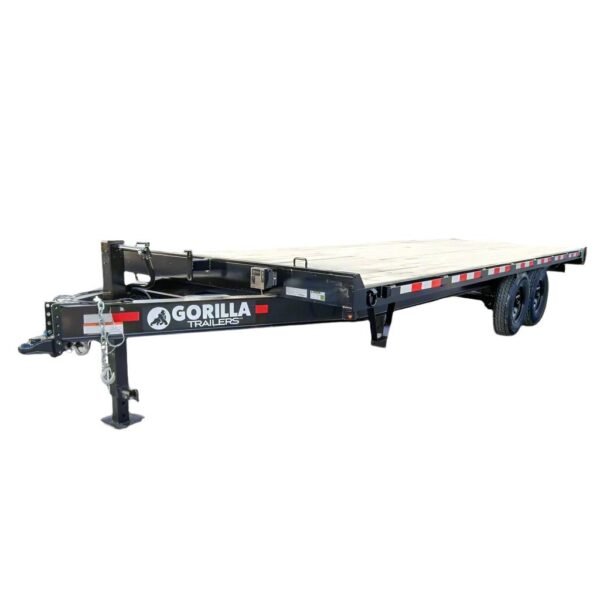 8.5×22 Straight Deckover Trailer (2) 7K Axles with Slide Out Ramps