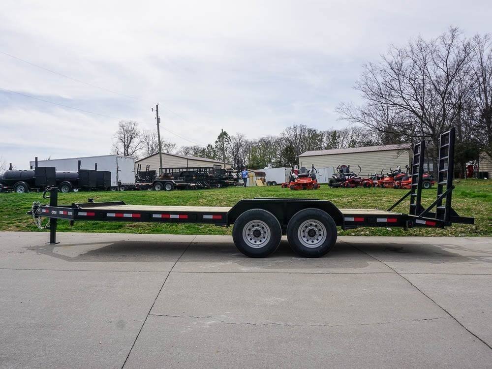 dsc05563_2.jpg 7×20 Equipment Trailer 8″ I-Beam (2) 7K Axles Standup Ramps 14K GVWR - Image 1