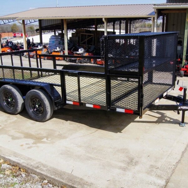 7×14 Powder Coated Dovetail Utility Trailer Stacked Baskets (2) 3,500lb Axles