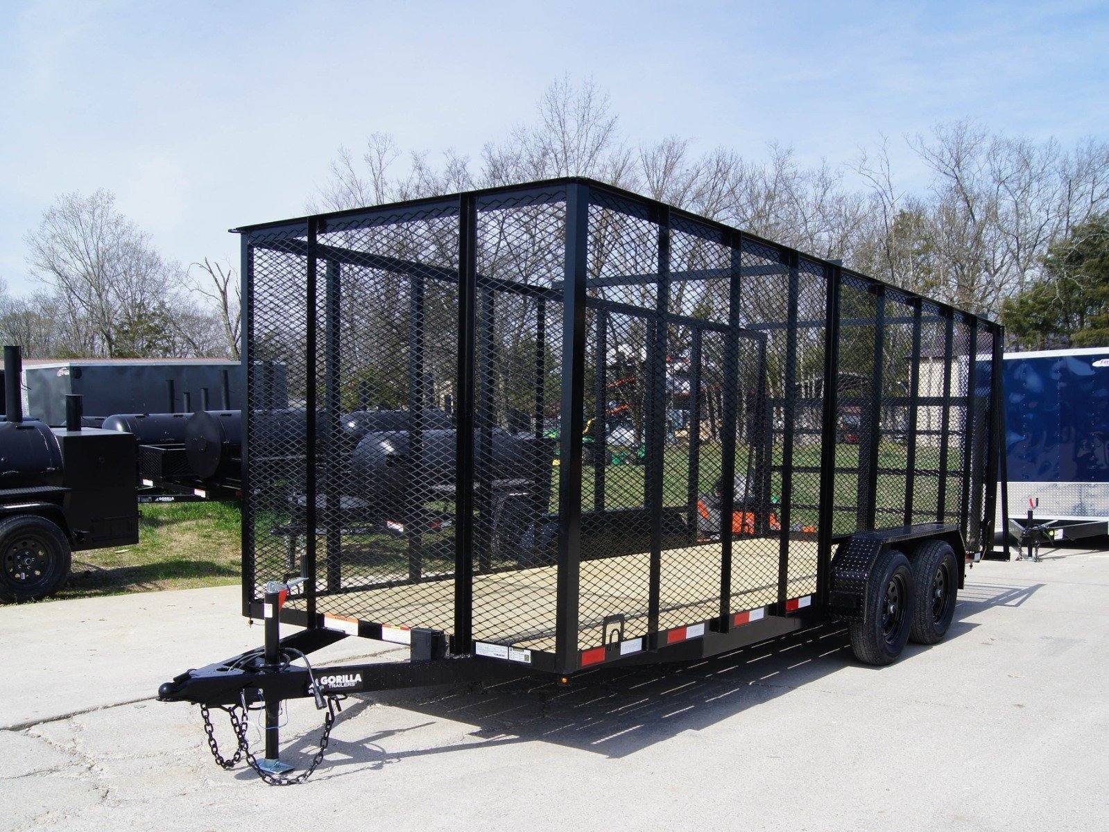 dsc06193-3-1.jpg 6.4×18 Straight Deck Utility Trailer 6ft Mesh with Barn Door Gate (2) 3500lb Axles - Image 1