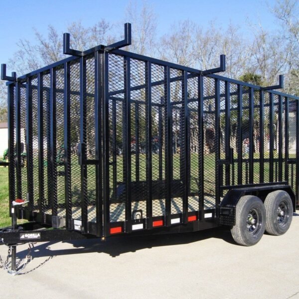 7×16 Dovetail Utility Trailer with 6ft Mesh Sides and Ladder Racks (2) 5,200lb Axles