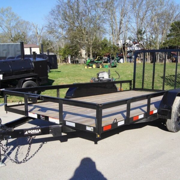 7×14 Powder Coated Straight Deck Utility Trailer (2) 3500lb Axles