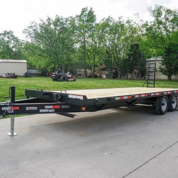 8.5×22 Deckover I-Beam Trailer (2) 5,200lb Axles Stand-Up Ramps