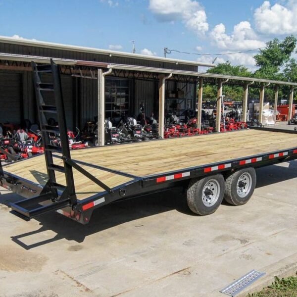 8.5×20 Deckover I-Beam Trailer (2) 5,200lb Axles Stand-Up Ramps 10k GVWR