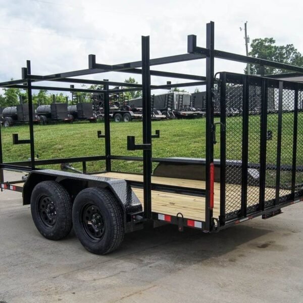 7×12 Straight Deck Utility Trailer (2) 3500lb Axle with 4ft Ladder Racks