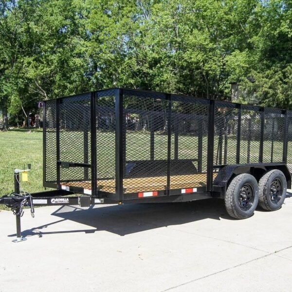 6.4×14 Straight Deck Utility Trailer 4ft Mesh Sides (2) 3500lb Axles