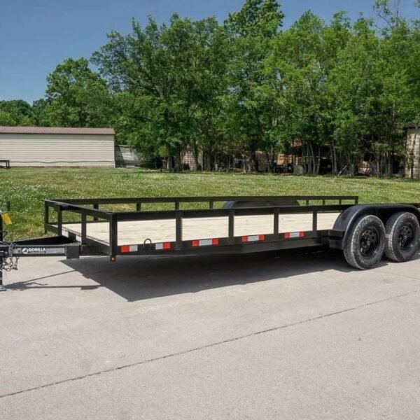 7×20 Straight Deck Utility Trailer with No Gate (2) 3,500 Axles