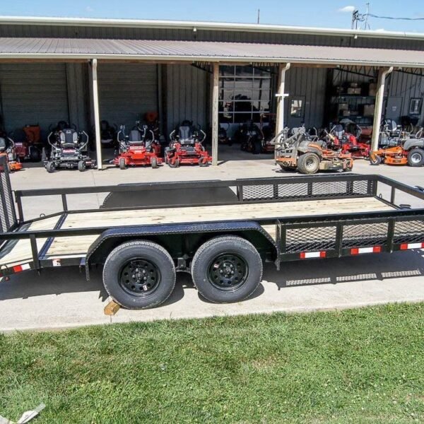 6.4×16 Dovetail Utility Trailer with Side Baskets (2) 3500lb Axles