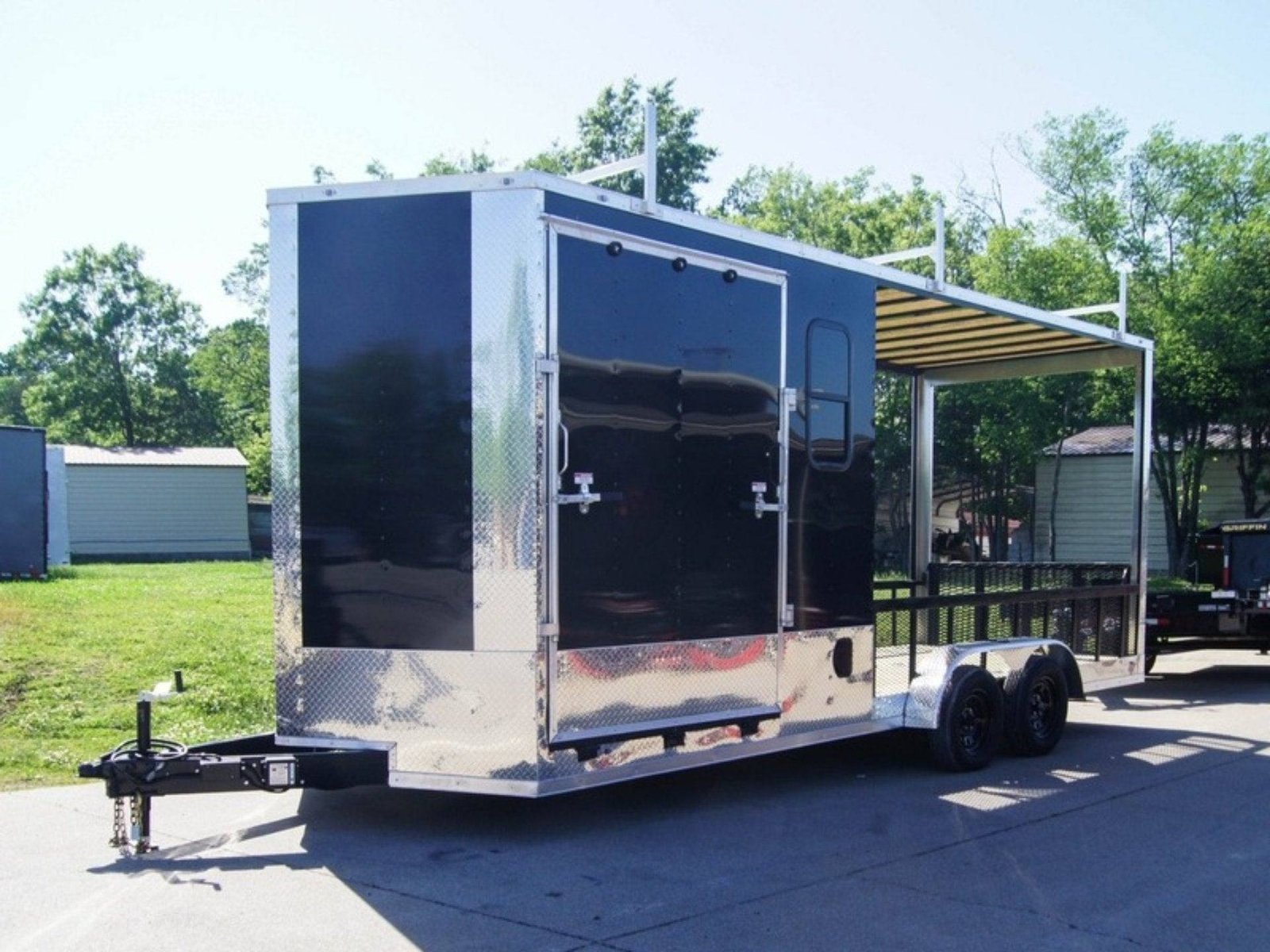 dsc07210-3.jpg 7×20 Black Enclosed Hybrid Trailer with 48” Side Ramp - Image 1