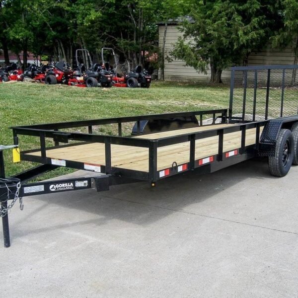 6.4×18 Straight Deck Utility Trailer with Tall Gate (2) 3500lb Axles