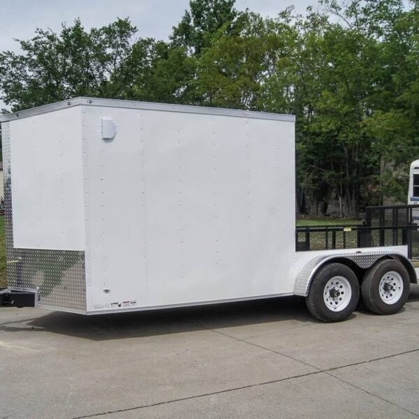 7×18 Hybrid Enclosed Trailer with Side Door (2) 5,200lb Axles Storage