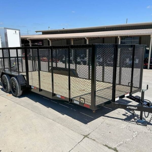 7×20 Dovetail Utility Trailer 4ft Mesh Sides (2) 3,500lb Axles