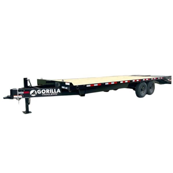 8.5×25 IBeam Deckover Trailer DoveTail (2) 7K Axles King Kong Ramps 14k GVWR