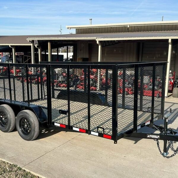 7×14 Powder Coated Dovetail Utility Trailer 4ft Mesh Sides (2) 3,500lb Axles