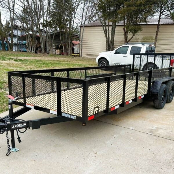 6.4×20 2ft Mesh Sides Utility Trailer Dovetail (2) 3500lb Axle