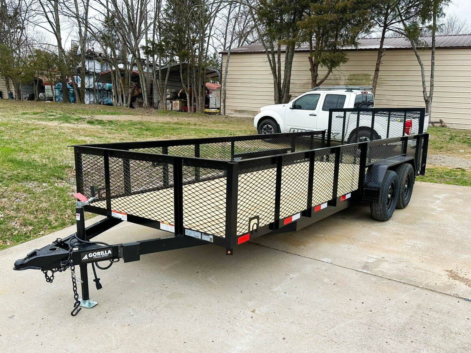 img_8627-3.jpg 6.4×20 2ft Mesh Sides Utility Trailer Dovetail (2) 3500lb Axle - Image 1