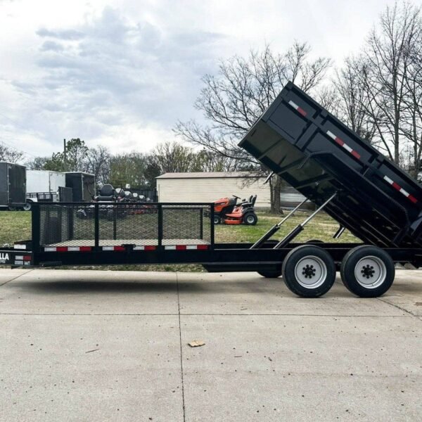 7×20 Hybrid Utility Dump Trailer 2ft Sides with Box (2) 7K Axles No Side Gate