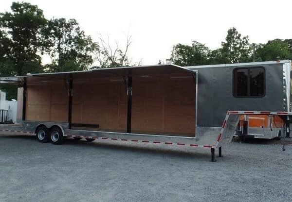 8.5 X 48 Charcoal Grey Enclosed Trailer Storage