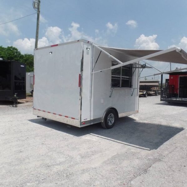 8.5' x 12' White Concession Food Trailer With Appliances