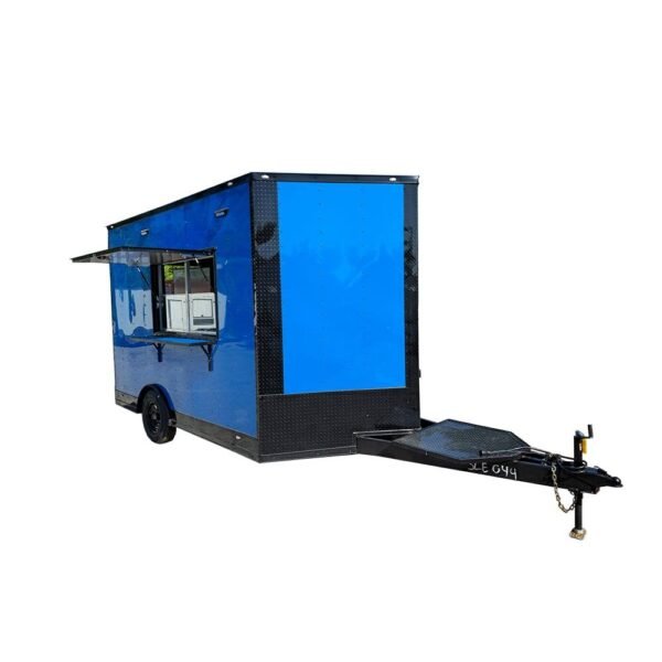 8.5' X 12' Cobalt Blue Concession Trailer Food Event Catering