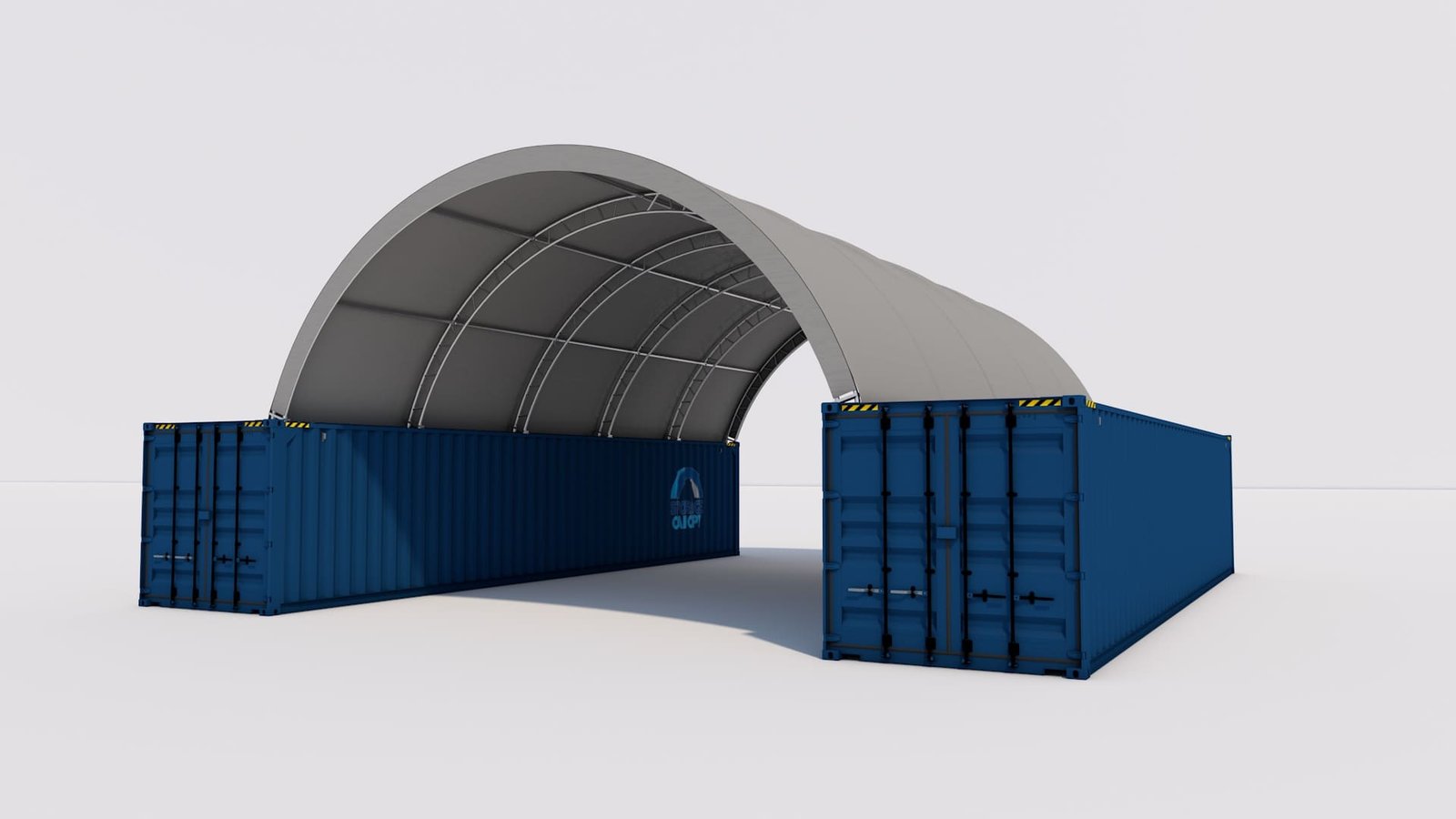 C2640S-persp-right.jpg Shipping Container Sheds <br> 26W-40L- 10H (ft)<br> Double Truss - Image 1